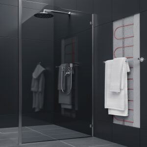 Тёплая стена CALEO HEATWALL в ванной комнате